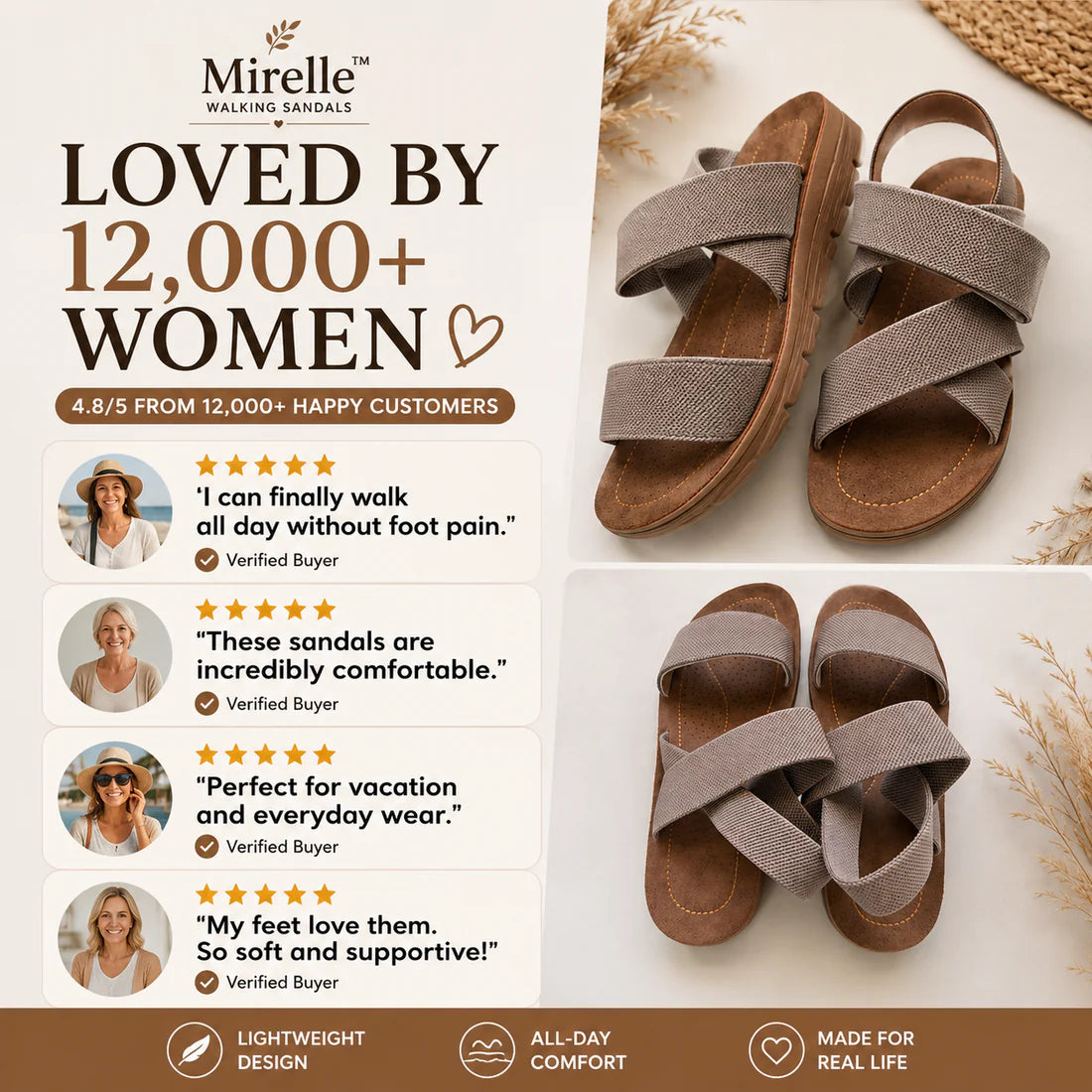 Women's Soft Support Adjustable Walking Sandals